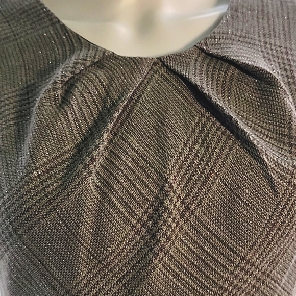 City Goddess London NWT New Sheath Dress Grey Plaid Sparkle Size 6 Wool - Picture 3 of 16
